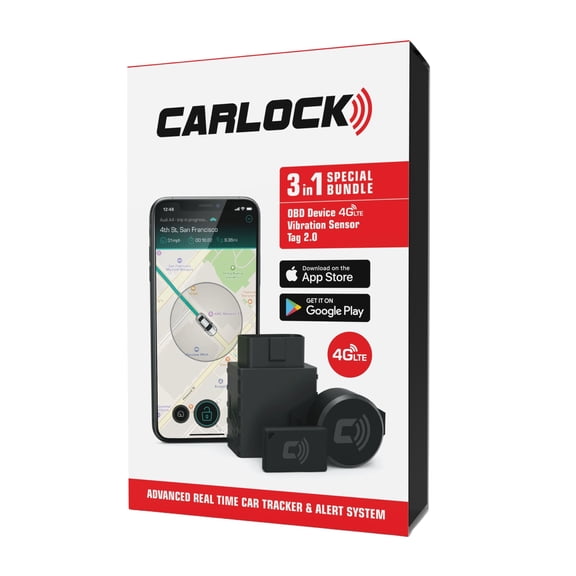 CARLOCK Ultimate Car Security & Anti Theft Bundle: Real-Time OBD Car Tracker & Car Alarm