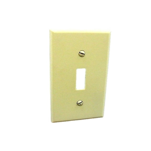 Leviton 82001 1-Gang Toggle Device Switch Wallplate, Standard Size, Thermoset, Device Mount, Almond