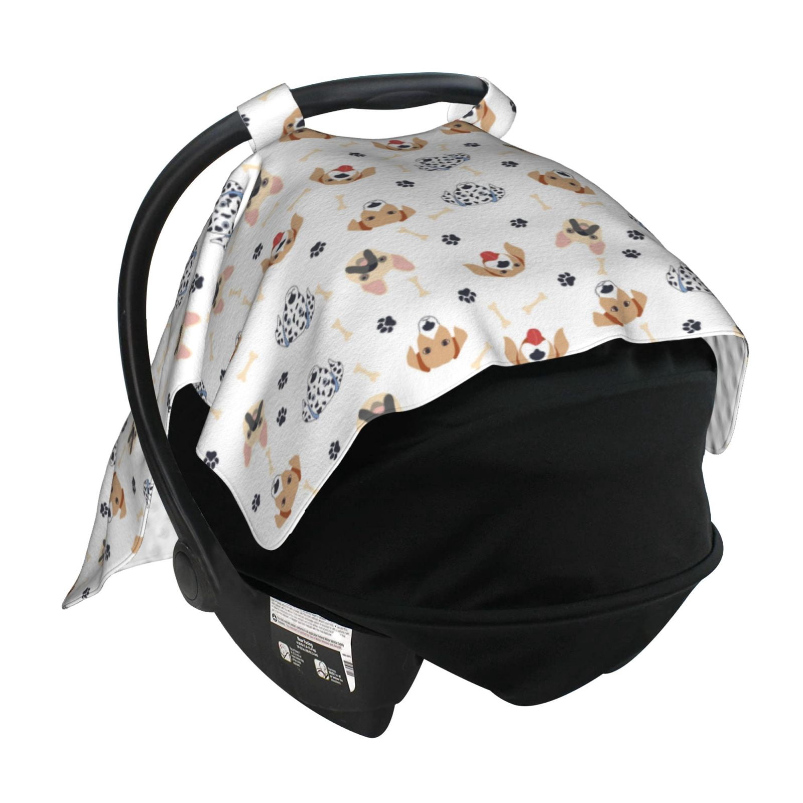 Car Seat Cover Baby - Cute Dog Bone Footprints Breathable Infant Car Seat Cover for Baby Carseat, Lightweight Comfort Baby Essentials Must Haves Newborn Stuff for Girl Boy