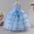 thumbnail image 6 of Zpanxa Girls Summer Dress Girls' Sleeveless Pink Embroidered Dress Bow Tulle Skirt Formal Holiday Flower Girl Gown, 6 of 9