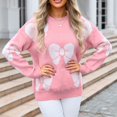 thumbnail image 5 of Xmyrz Sweater Tops For Women Bow Knot Print Long Sleeve Likable Pullover Sweater Refreshing Casual Cute Sweaters Knit Sweater, 5 of 9