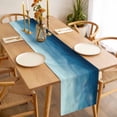 thumbnail image 3 of Table Runner 72 Inches Long for Kitchen Dining, Blue Ombre Dresser Scarf Farmhouse, Dining Table Decorations for Wedding/Parties, Coastal Beach Modern Abstract Art 14 x 72 In, 3 of 8