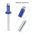 thumbnail image 4 of Uxcell 4mm x 8mm Aluminum Open End Flat Round Head Blind Rivets, Blue 200 Pack, 4 of 5