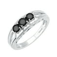 thumbnail image 1 of Sterling Silver with 1/2 CTTW Natural Black Diamond Three Stone Ring, 1 of 4