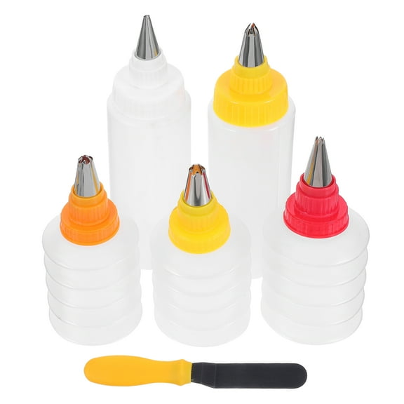 HAMPPLIES Squeeze Bottle Multi For Icing Dispensing 6Pcs 12.5x5.5x5.5In