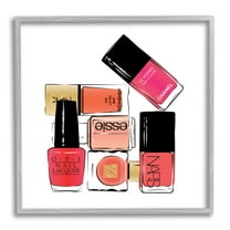 Stupell Industries Stack of Nail Polish Glam Fashion Beauty Cosmetics, 24 x 24, Designed by Martina Pavlova