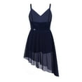 thumbnail image 2 of Aislor Kids Girls Sleeveless Sequined Tulle Dress Irregular Hem Latin Lyrical Modern Dance Costume Ballet Dress, 2 of 7