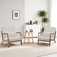thumbnail image 3 of EDX Mid Century Modern Accent Chair, Comfy Fabric Living Room Chairs with Solid Wood Frame, Lounge Reading Armchair, Easy Assembly, 3 of 8