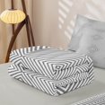 thumbnail image 5 of Erosebridal Abstract Diamond Stripe Zipper Full Size Comforter Sets with Fitted Sheet and 2 Pillowcases for Women Men, Gray White Rhombus Line Zipper Bedding Set, Gray Reversible, 4 Pieces, 5 of 7