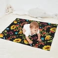 thumbnail image 2 of Black Colorful Flower Leaf Sunflower Pattern Blanket,Comfortable Soft Flannel Throw Blanket,All Season,Warm Lightweight Blankets for Sofa Bed Couch Living Room Chair,30"x40", 2 of 4