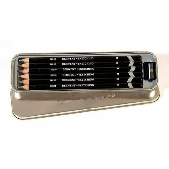 Lápices de Boceto Derwent Núcleo 4mm Estuche Metálico