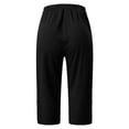 thumbnail image 5 of Capri Pants for Women Summer Solid Slim Trousers Pocket Side Slit 7/8 Length Casual Womens Pants Black L, 5 of 7