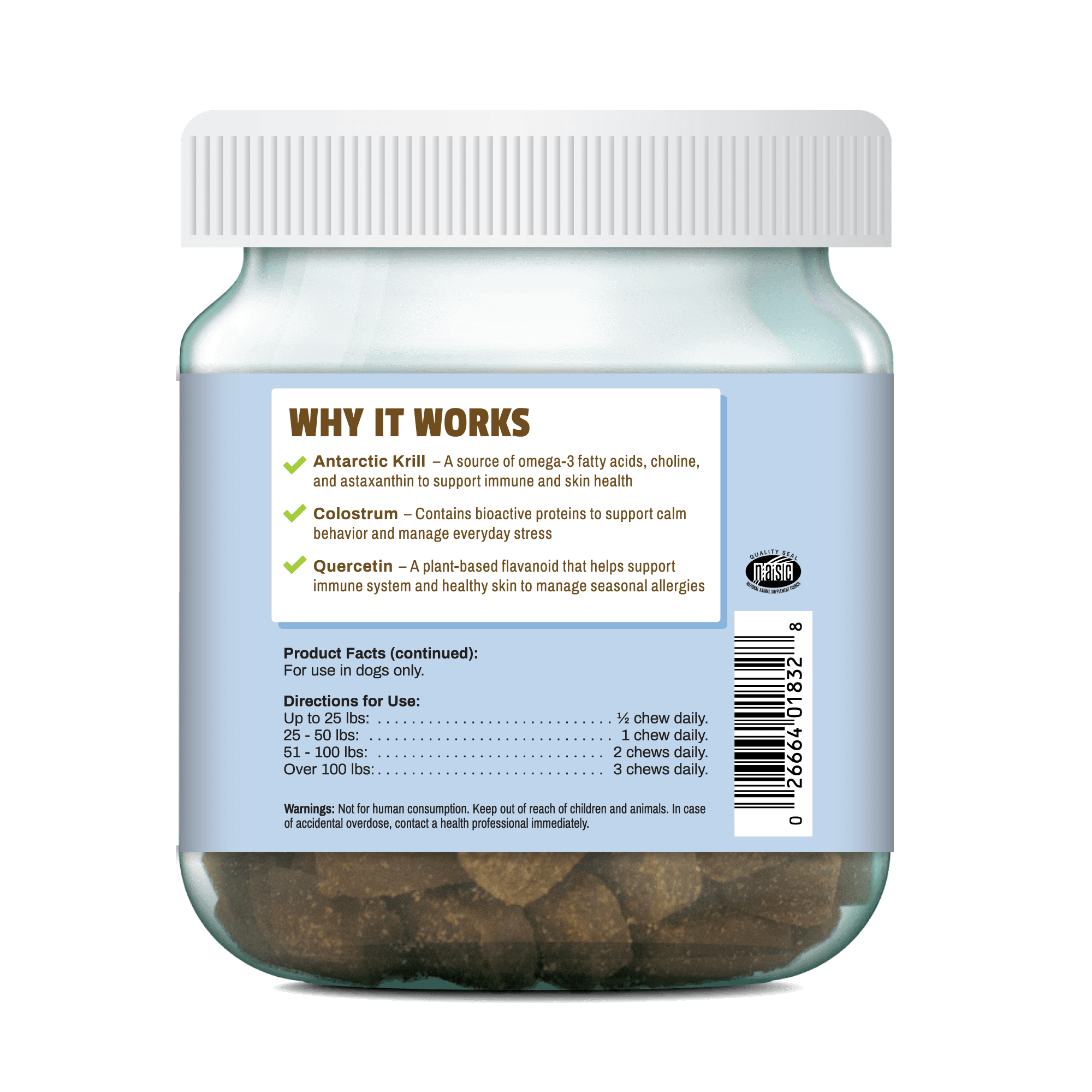 Pet Naturals Anxiety & Allergy Relief Soft Chews for Dogs, Duck, 90 Count Jar