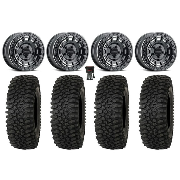 Method 415 Bdlk 15" Wheels Bk  38mm 33" Roctane STX Tires Polaris RZR Turbo R & Pro R Ranger 1500 Xpedition