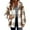Brown, variant on Womens Jacket Zipper Plaid Cardigan Tops Coats Plush Fleece Jacket Hooded Winter Coat, Size S-5XL