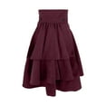 thumbnail image 3 of Elegant High Waist Lace Up Detail Asymmetrical Hem Midi Skirt for Women, 3 of 3