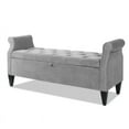 thumbnail image 1 of Banc de Rangement à Bras Roulé Capitonné Jacqueline Gris, 1 of 15