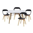 thumbnail image 1 of Set de Comedor Mundo In Muebles Mesa Rectangular Oslo Blanca + 4 Sillas Moura Negro, 1 of 7