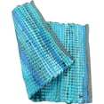 thumbnail image 4 of Perilla Home Natural Chindi Jute Placemats Set of 4 Vintage Boho 13x19 Inch Table Mats for Kitchen Dining Home Decor Rectangle Turquoise Stripe Rustic Placemat, 4 of 7