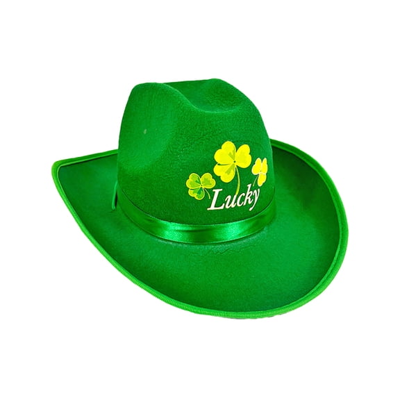 St Patrick's Day Hats Green Clovers Hat for Irish Holiday Props St Patrick's Day Party Accessories, 11.4x10.2in