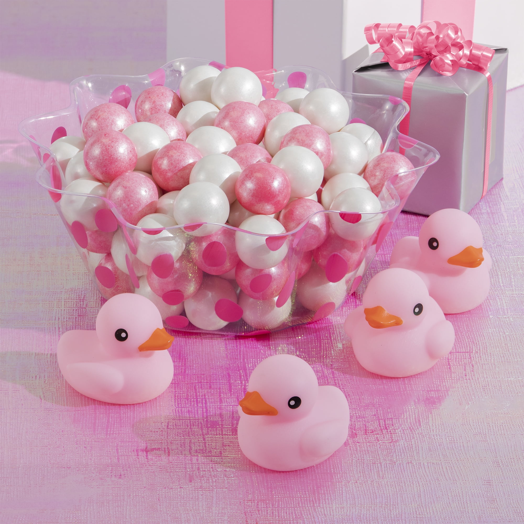 pink rubber duck baby shower