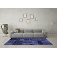 thumbnail image 3 of Ahgly Company Indoor Square Patchwork Blue Transitional Area Rugs, 3' Square, 3 of 4