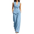 thumbnail image 2 of Purcolt Women's 2 Piece Outfits Sleeveless Suit Vest and Wide Leg Pants Business Casual Blazer Sets Matching Work Office Outfits, 2 of 9
