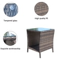 thumbnail image 3 of Homy Casa Outdoor Wicker Coffee Table with Tempered Glass Top, Rattan Patio Side Table with Storage, 3 of 7
