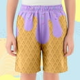 thumbnail image 2 of Boys Casual Shorts Elastic Waist Athletic Gym Shorts With Pockets Active Kids Purple 3 Y 4 Y, 2 of 4