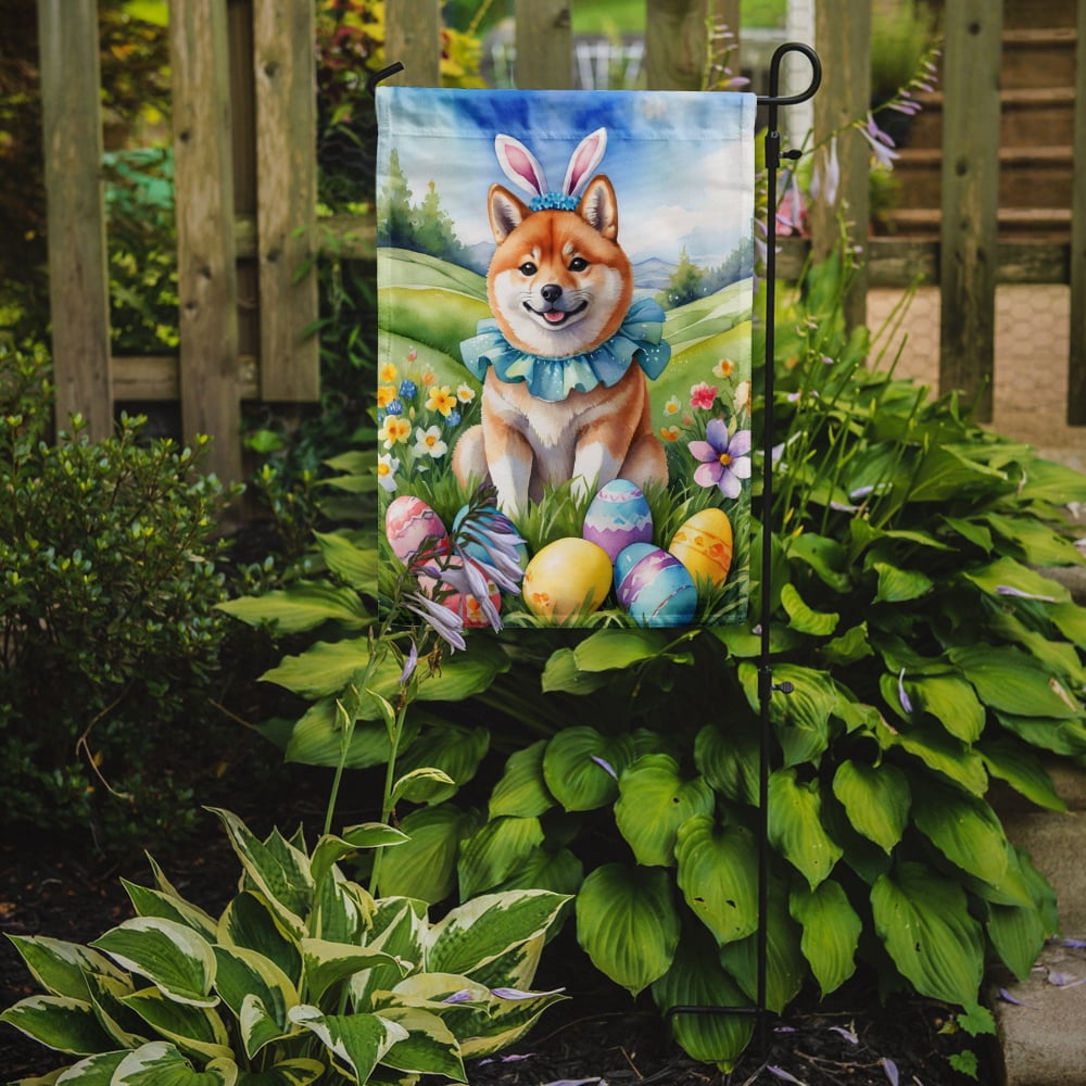 Shiba Inu Easter Egg Hunt Garden Flag 11.25 in x 15.5 in