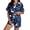 r-665Blue483, variant on MEZZALL Women Leopard Print Pajama Sets Lapel Short Sleeve Button Down Tops with Shorts For Fall Holiday Wear 2 Piece Sleepwear