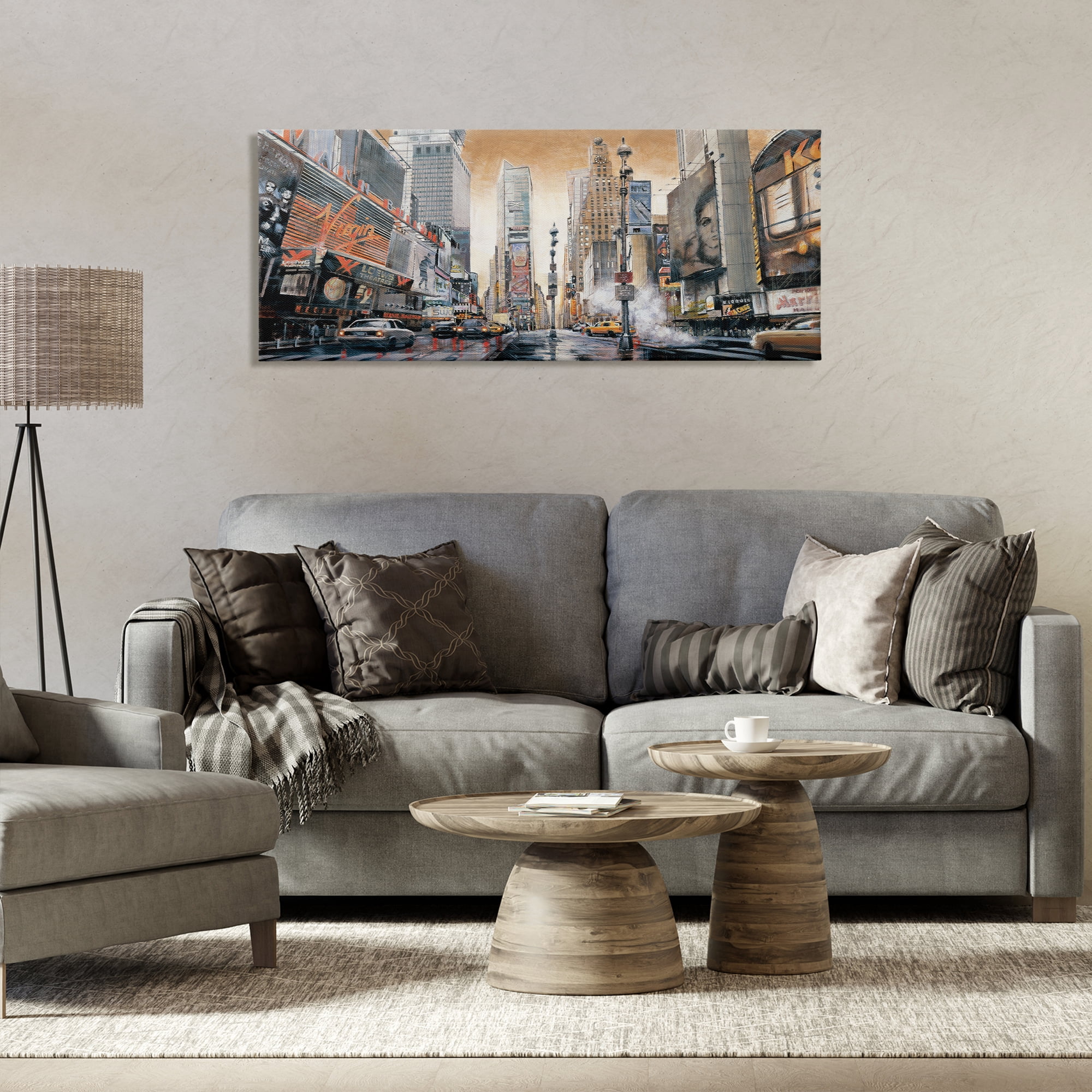 Stupell Industries New York Cityscape Scenery Painting Gallery Wrapped Canvas Art Print Wall Art, 48 x 20