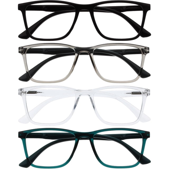 OPULIZE NYX Reading Glasses with Blue Light Blocking for Women Men, Rectangular Frame with UV & Eyestrain Protection