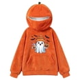 thumbnail image 7 of XINPING Halloween Flannel 3D Pumpkin Hoodie with Zip Hood Women Oversized Cute Ghost Sweatshirt Unisex Funny Plus Size Long Sleeve Cozy Halloween Outfits, 7 of 7