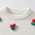 thumbnail image 5 of NAISIBABY Toddler Girls Sweater, Long Sleeve Crew Neck Pullover Cute Embroidery Fall Winter Ribble Knit Tops White 9Months, 5 of 7