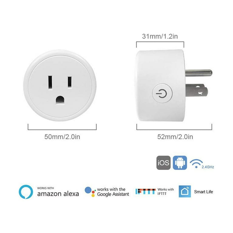 Wyze Plug, 2.4GHz WiFi Smart Plug, Works with Alexa, Google Assistant,  IFTTT, No Hub Required, Two-Pack, White 