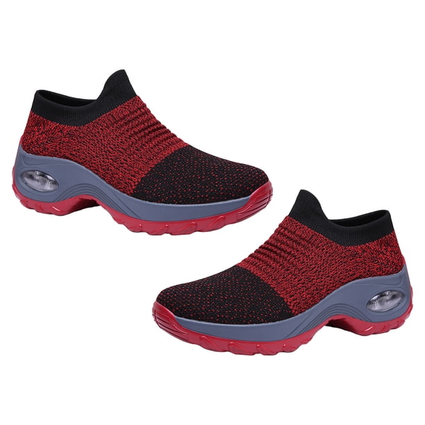 1 par de zapatos deportivos de suela gruesa para mujer, zapatos con amortiguación de aire, zapatos transpirables