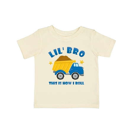 

Inktastic Dump Truck Little Bro Gift Baby Boy T-Shirt