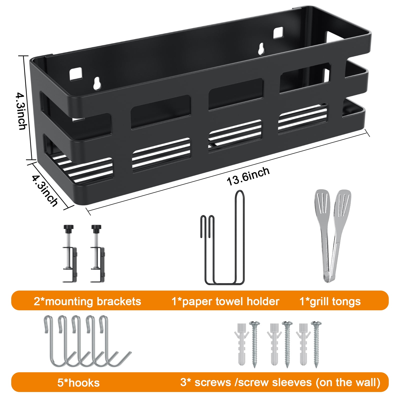 Griddle Caddy for Blackstone 28/36/22/17 inch, Universal BBQ Grill Caddy for Outdoor Grill with Paper Towel Holder & 9" Tong, for Blackstone Griddle Accessories Tool Holder Caddy