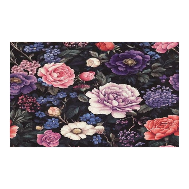 SIfdSeng My Items Washable Floral Area Rug Non Soft Short Pile Carpet for Living Room Bedroom Kitchen Kids
