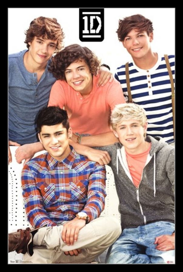 One Direction Group Laminated Framed Poster Print 22 X 34 Walmart Com
