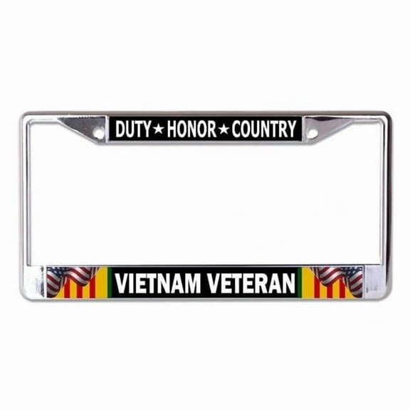 Vietnam Veteran Duty Honor Chrome License Plate Frame