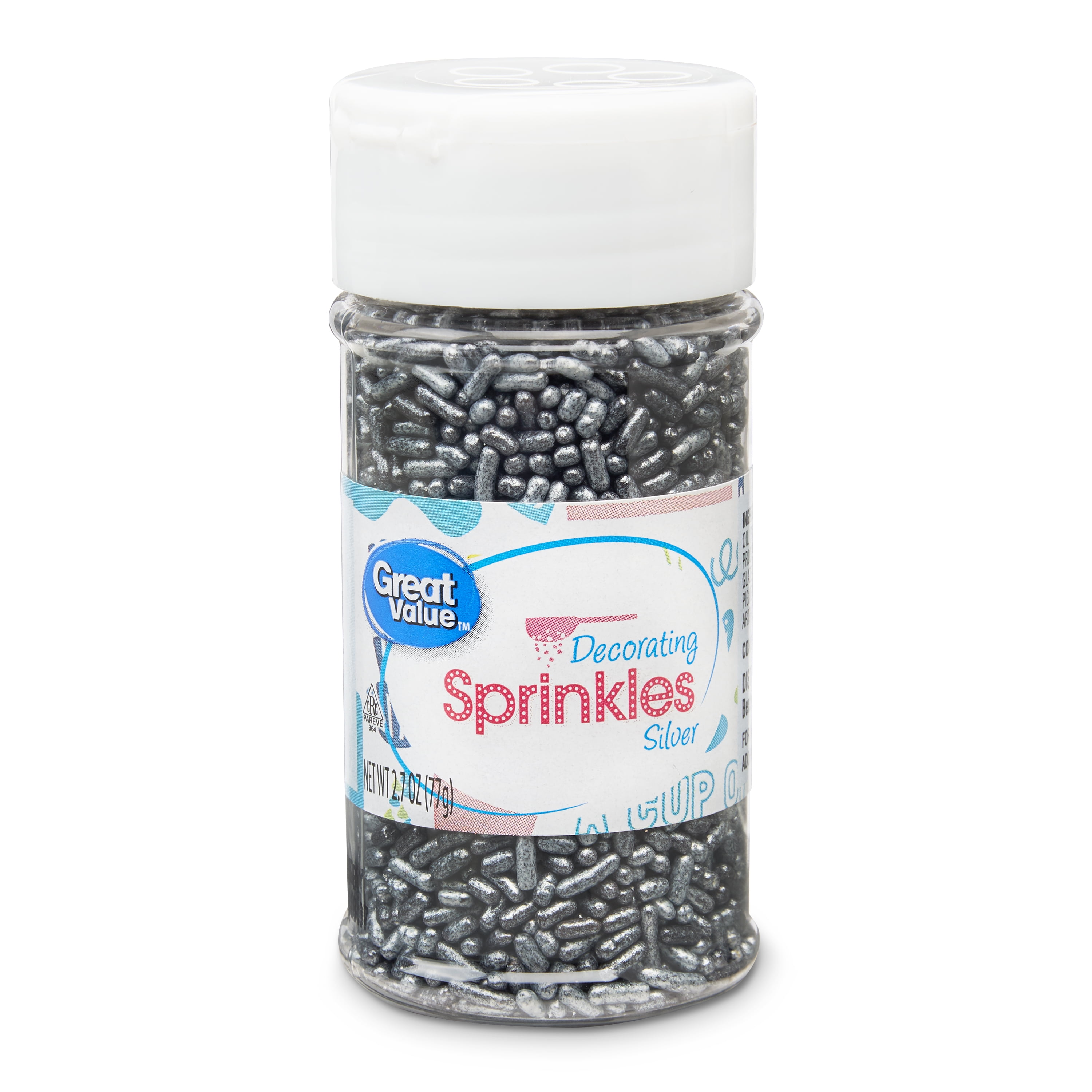 Great Value Decorating Sprinkles, Silver, 2.7 oz