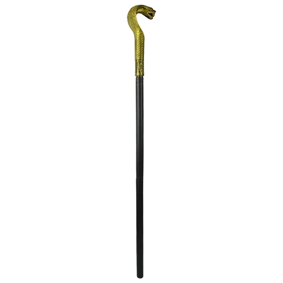 C Halloween Kids Carnival Party Toy Scepter Magic Wand Gold Snake Head Top Design 3 Section Detachable Lightweight Plastic Prop For Costume Dress Up 80Cm Play Accessory