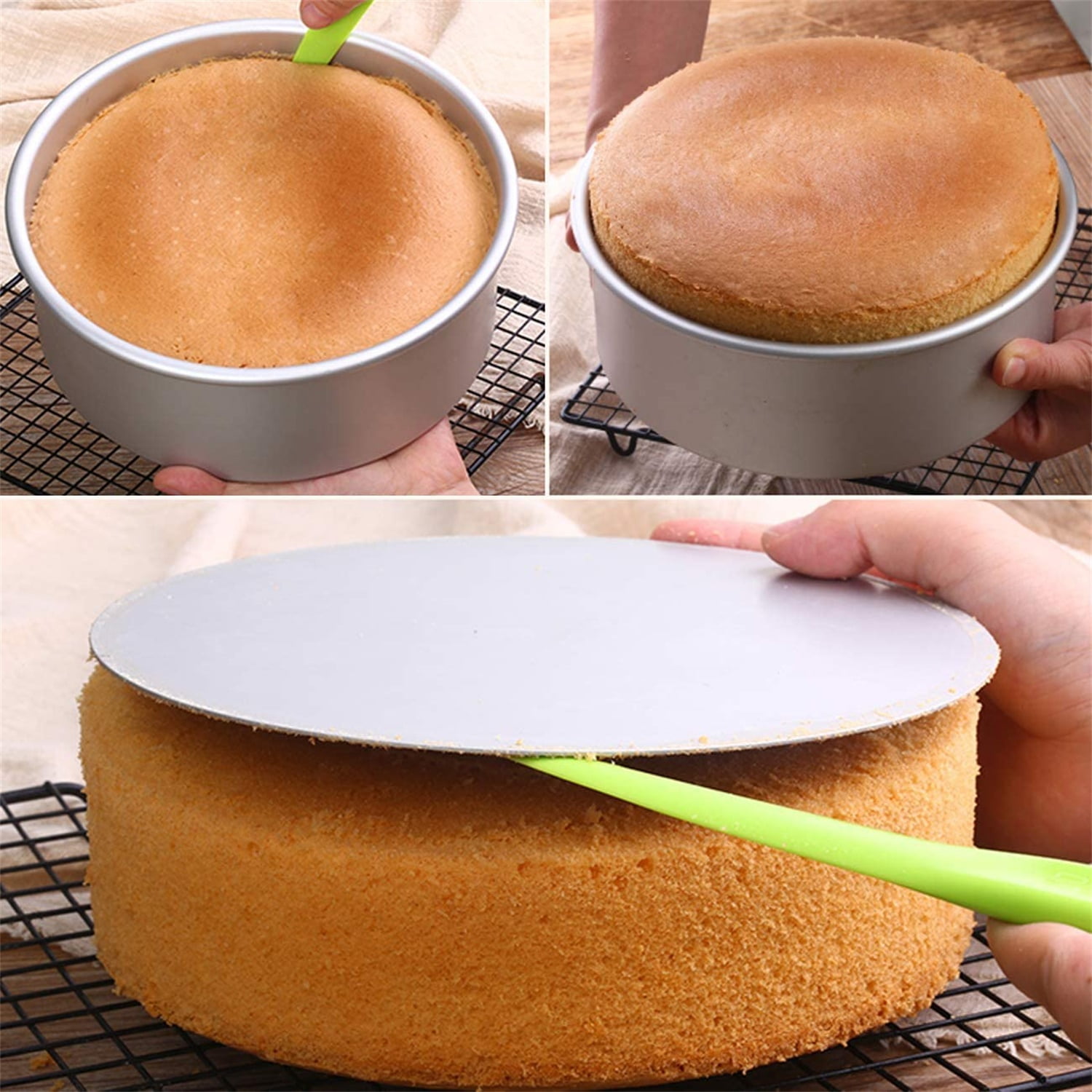 Kepooman Kitchen Non-stick Aluminum Round Cheesecake Mold with Removable Bottom, Set of 2, Silver Kepooman Kitchen Non-stick Aluminum Round Cheesecake Mold with Removable Bottom, Set of 2, Silver