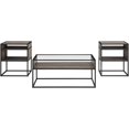 thumbnail image 1 of Ensemble de Table Basse en Métal et Verre 3 Pièces en Lavis Gris, 1 of 5