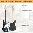 thumbnail image 2 of Glarry Fretted 4-String Solid Body Bass Guitars Dark Blue, 2 of 7