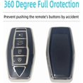 thumbnail image 5 of Key Fob Cover Compatible with Mitsubishi Outlander 4 Button TPU Leather Silicone Keychain Case Holder Protector,4 Buttons B Silver Black, 5 of 5