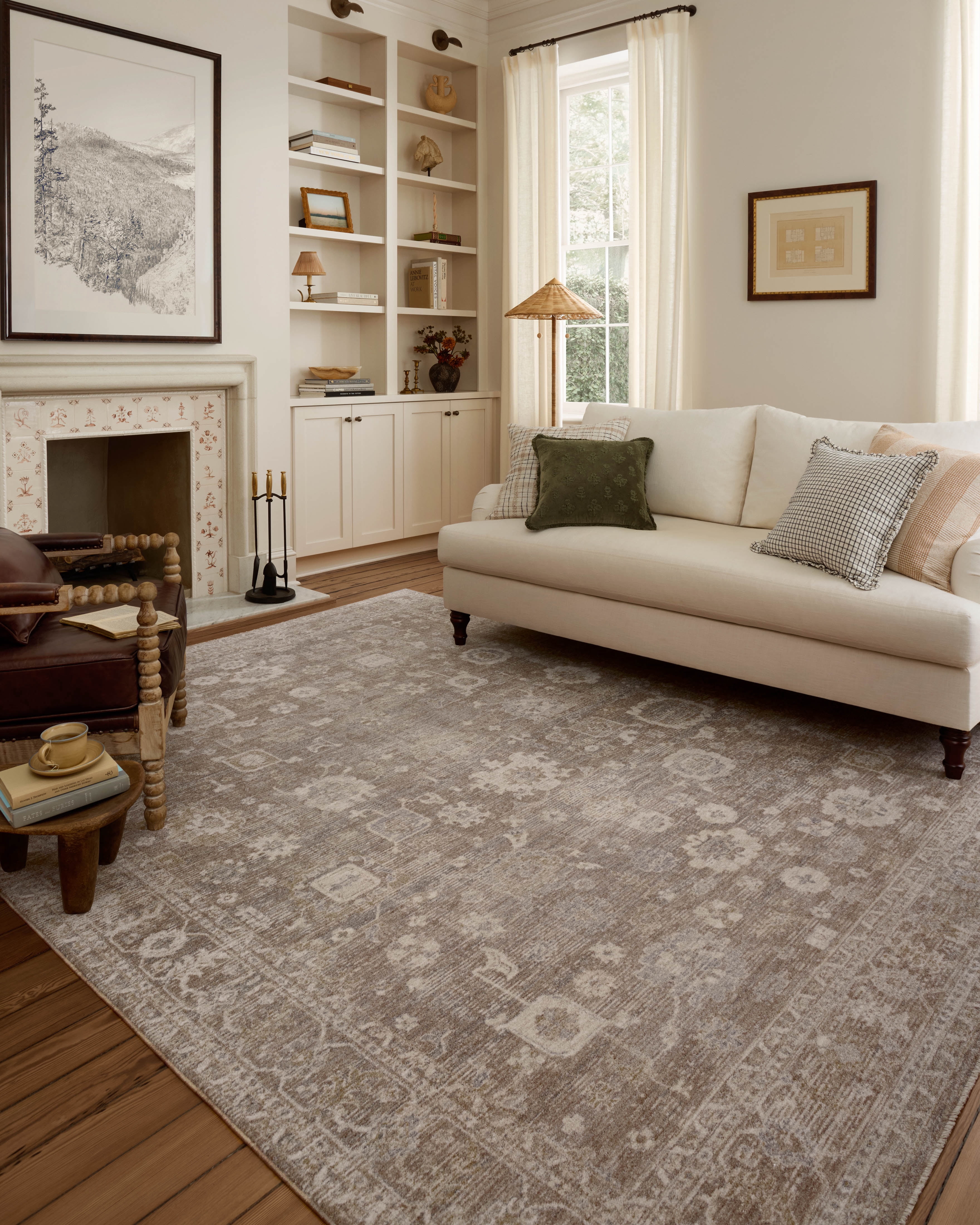 Chris Loves Julia x Loloi Louisa Taupe / Ivory 5'-3" x 7'-6" Area Rug