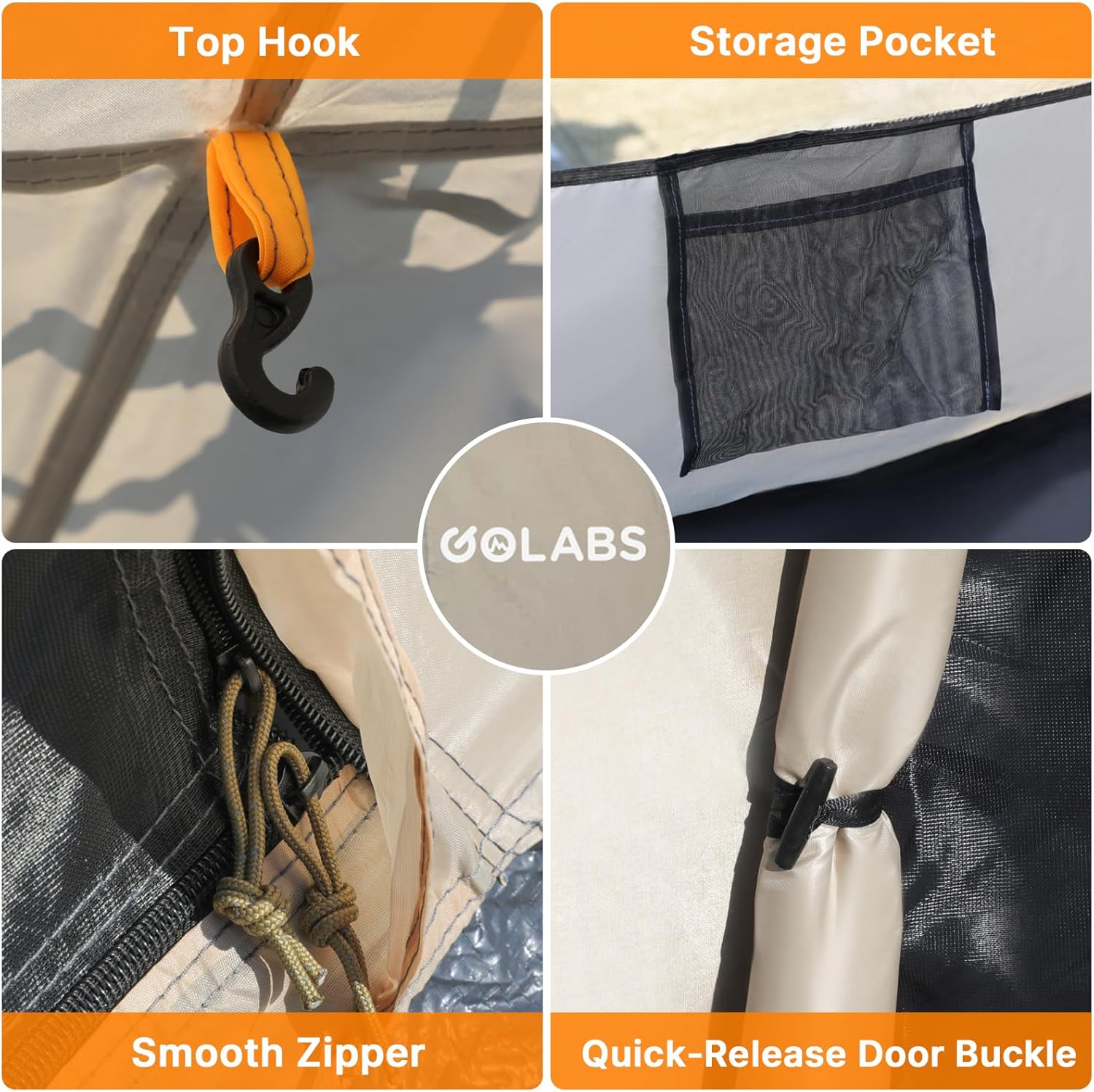 Carpa instantánea para 2 personas Golabs CT3, 4.8 libras, liviana, portátil, instalación en 1 minuto, para exteriores, azul 6